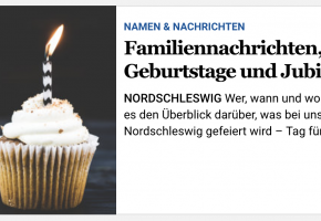 Familiennachrichten des Nordschleswiger